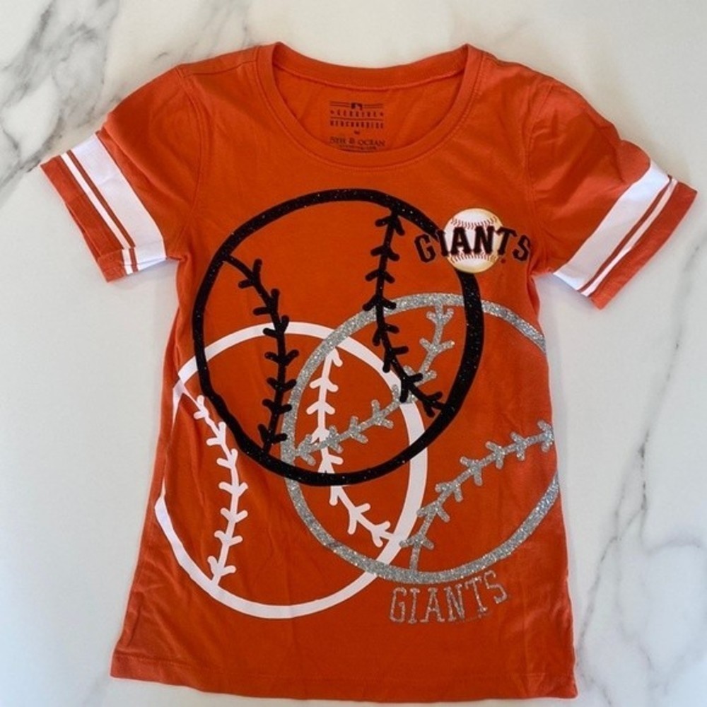 San Francisco Giants Girls Slightly Sparkle Short Sleeve T-Shirt | Size 10
